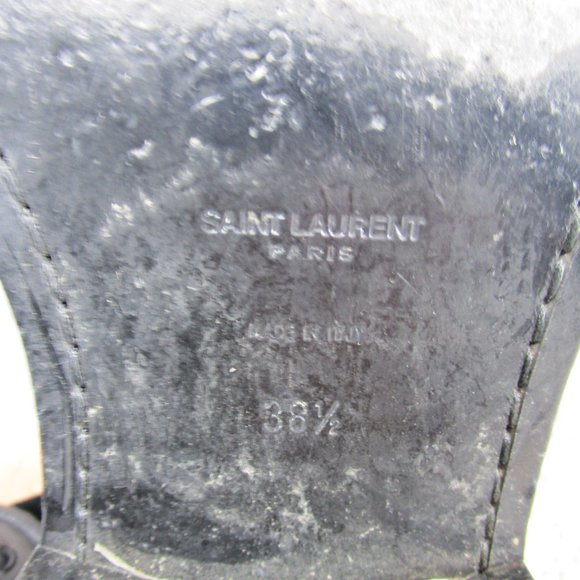 Saint Laurent Booties Womens Size 38.5 Eu 8 Us Western Ankle Black Leather Studd - Picture 11 of 13